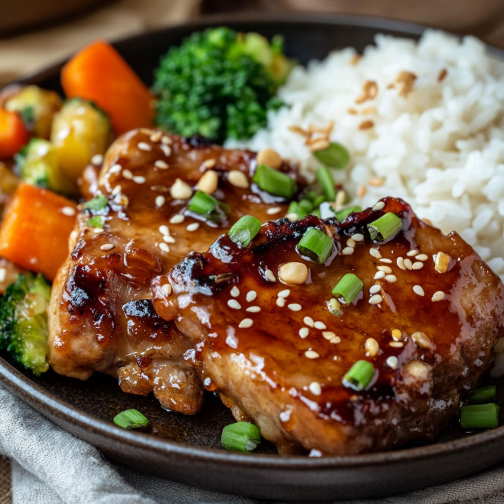 Slow Cooker Honig-Knoblauch-Schweinekoteletts – Zart, saftig & voller Aroma