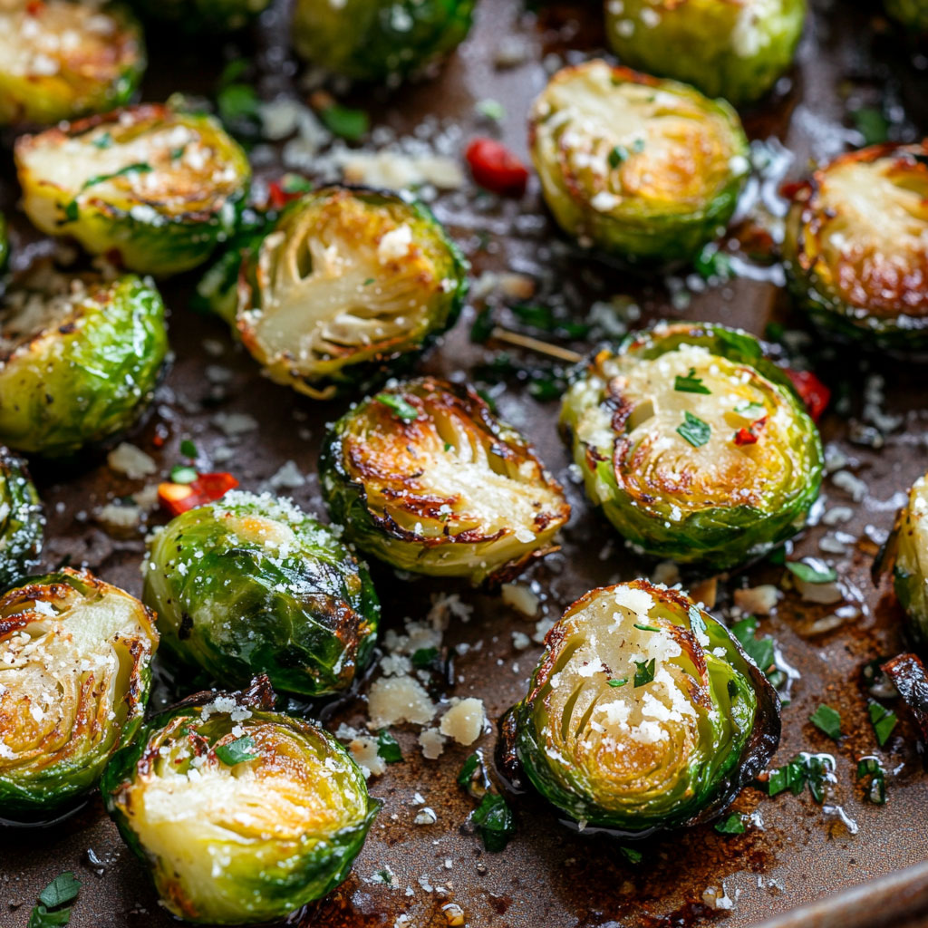 Pečený růžičkový kel s česnekem a parmazánem – křupavý, aromatický a neuvěřitelně chutný!