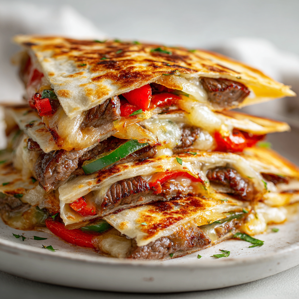 Pepper-Steak sýrové quesadilly – vydatné, pikantní a rozpuštěné