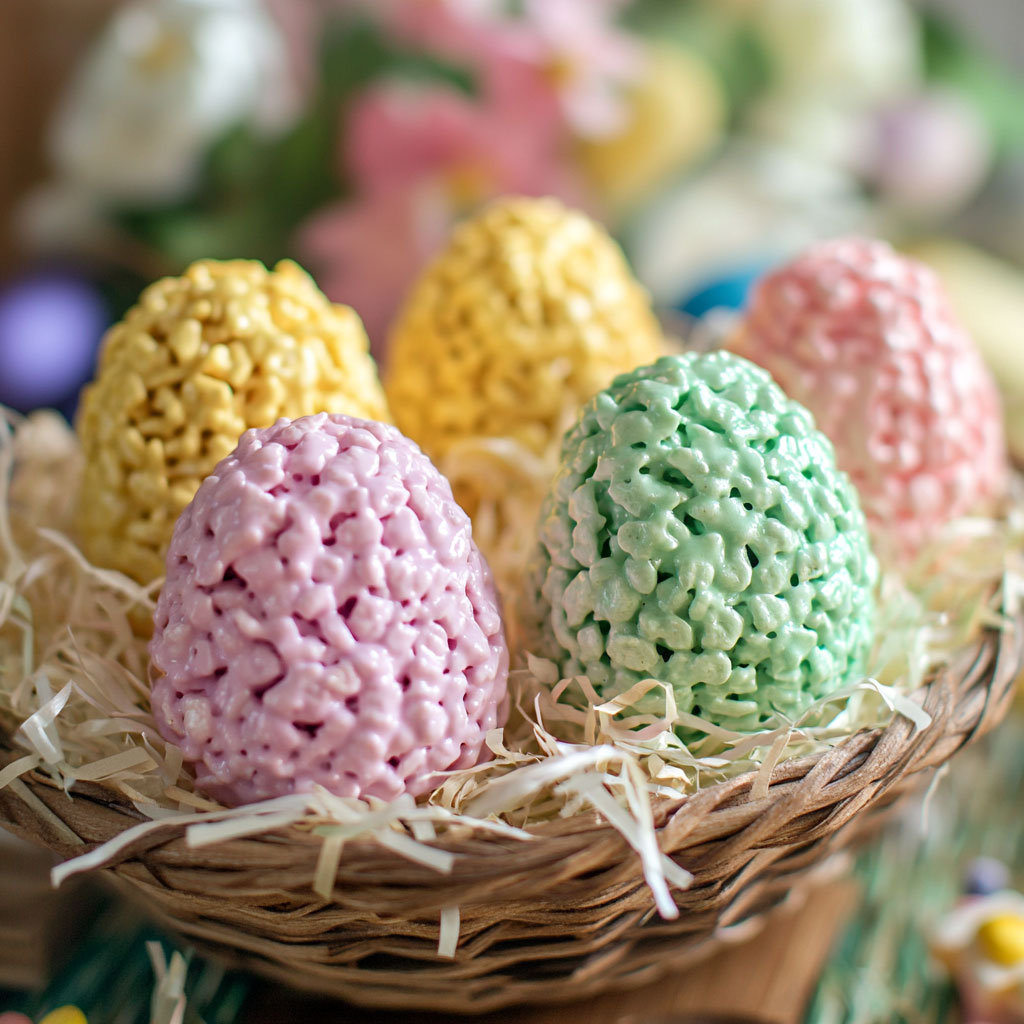 Oster-Ei-Rice-Krispie-Leckereien