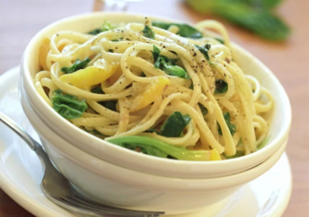 Špagety s mangoldem