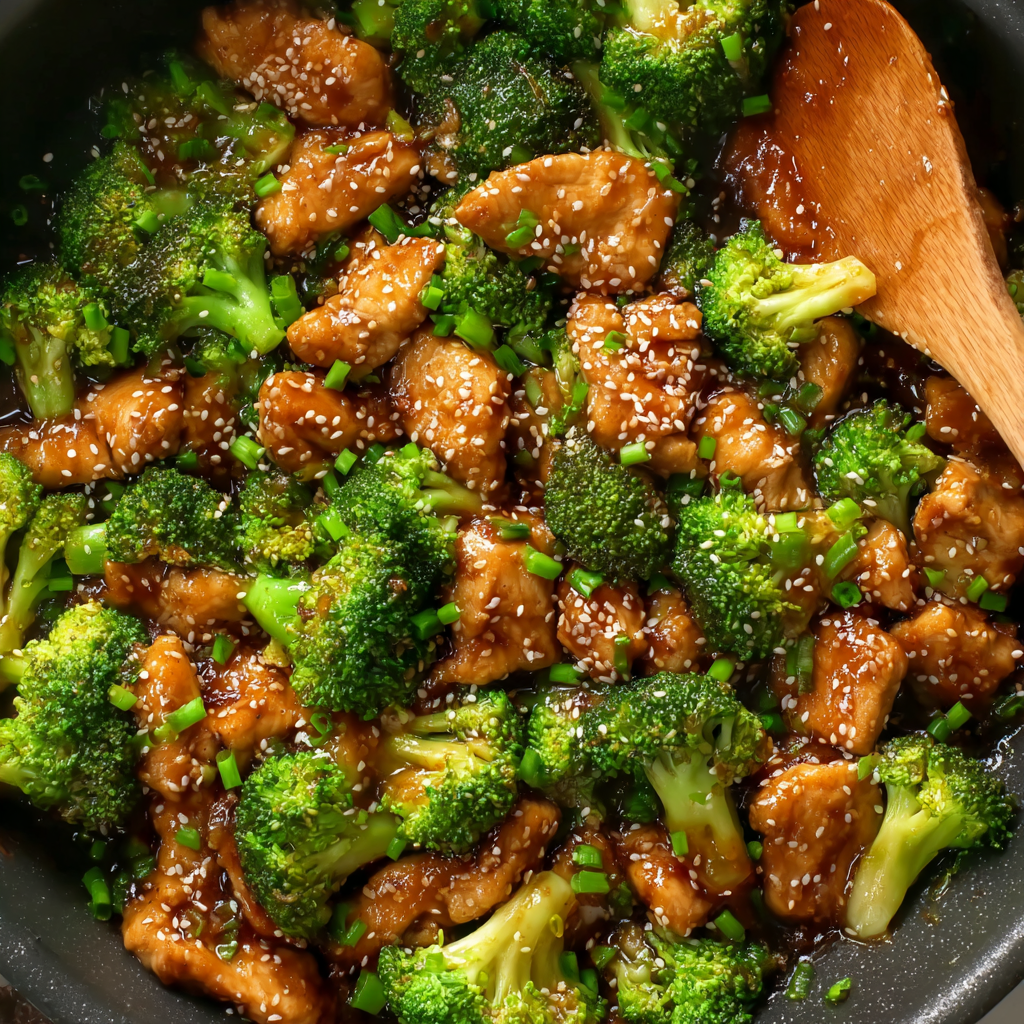 Hähnchen mit Honig-Sesam-Brokkoli