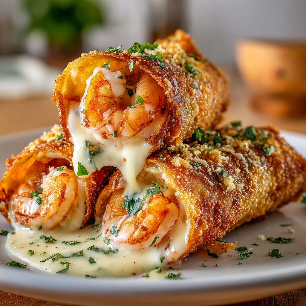 Hluboce smažené krevety Alfredo burrito kousky