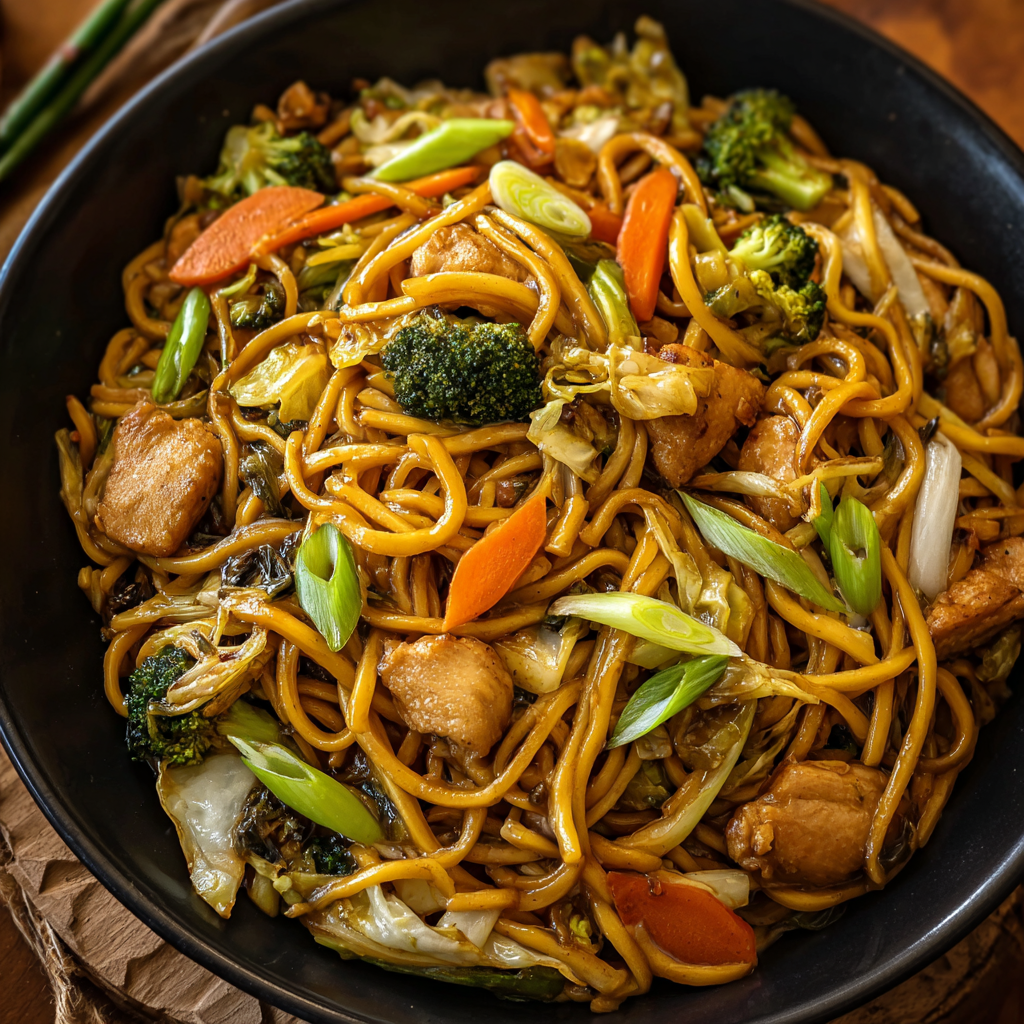 Kuřecí Lo Mein s česnekem