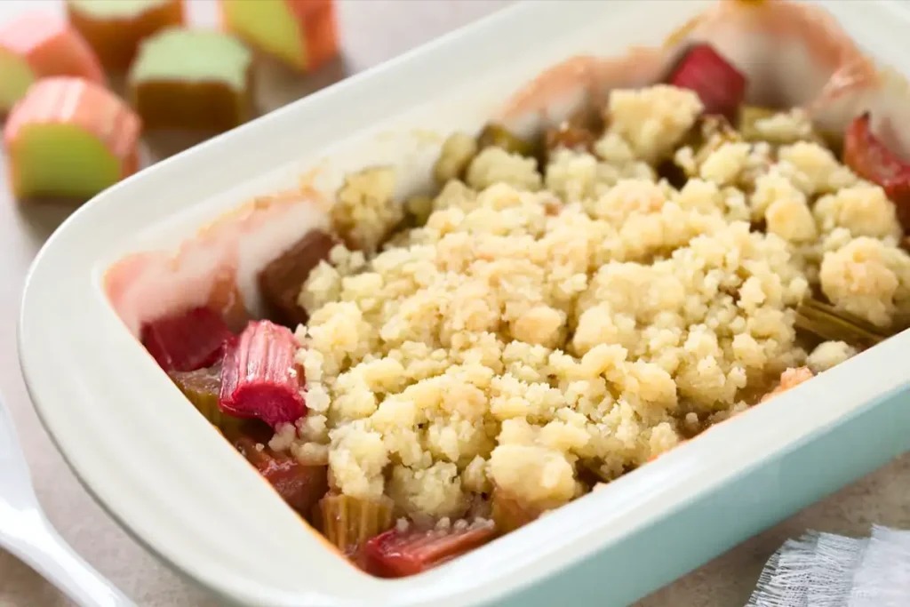 Rebarborový drobenkový koláč recept