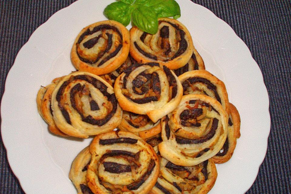 Blutwurst-blätterteigschnecke