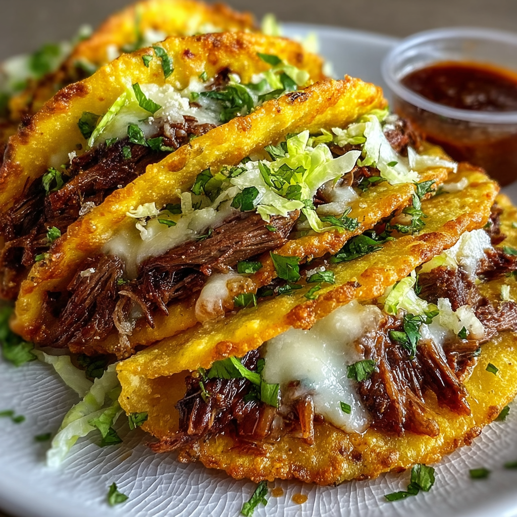 Zlaté křupavé hovězí tacos