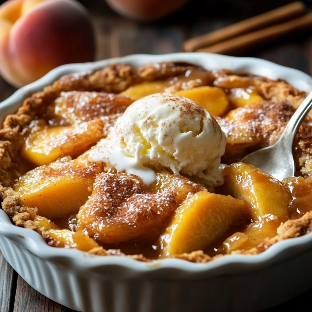 Brauner-Zucker-Pfirsich-Cobbler – Süß, Buttrig und Unwiderstehlich