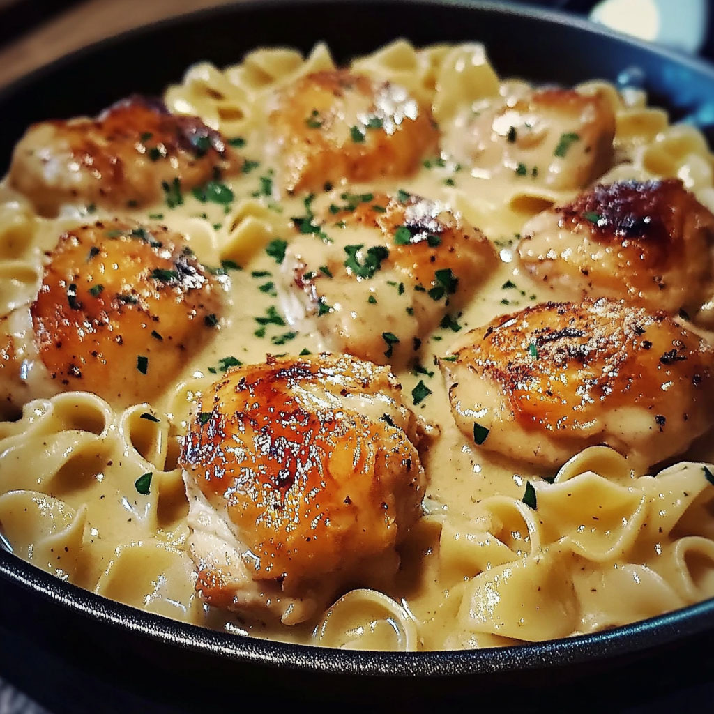 One-Pan-Hähnchen mit Butter-Nudeln