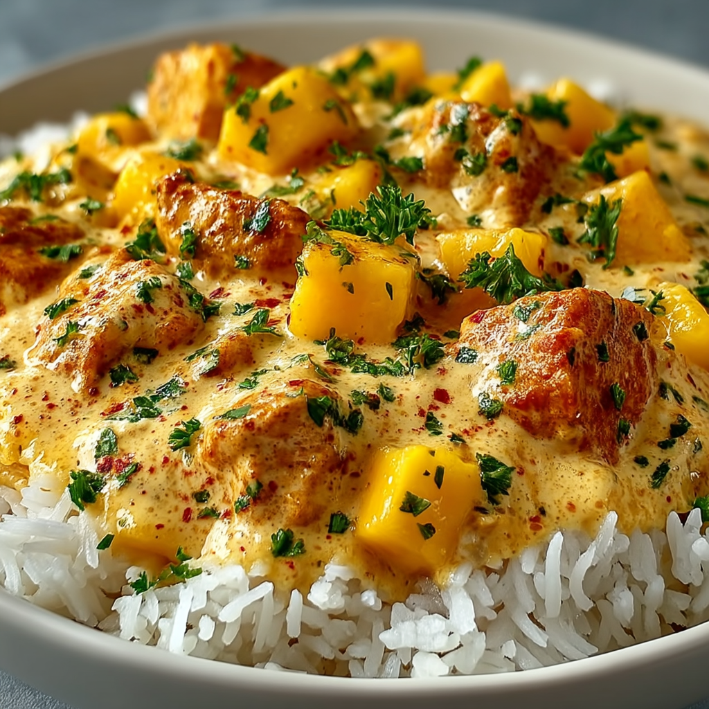 Krémem dušená kuřecí rýže