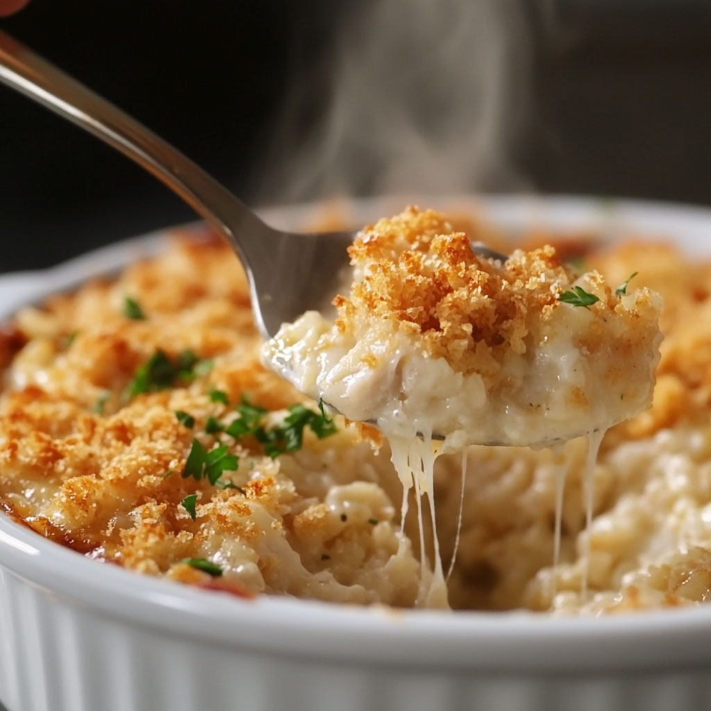 Cheesy Chicken & Rice Casserole- Herzhaftes Wohlfühlessen aus einer Form