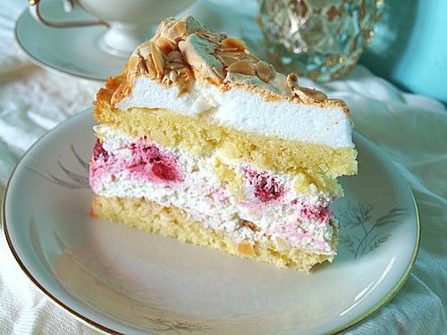 Nebeský dort s malinami