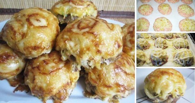 Fleischbällchen mit Käse und Mayonnaise