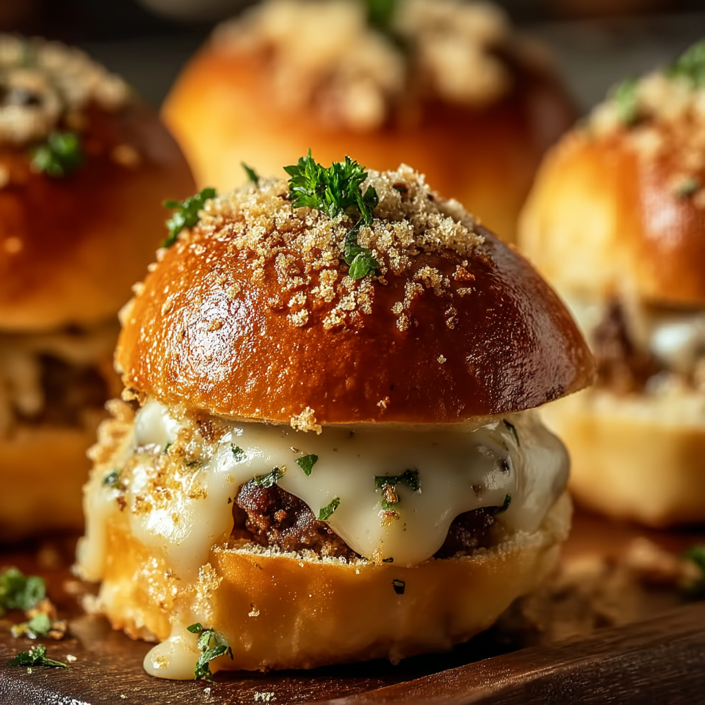 Česnekovo-parmazánové cheeseburgerové bomby