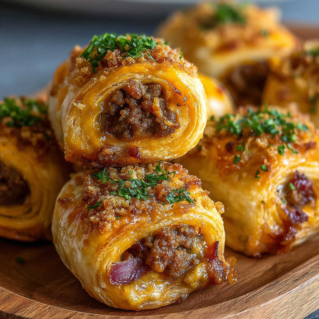 Česnekovo-máslové slaninové sýrové burgrové rolky