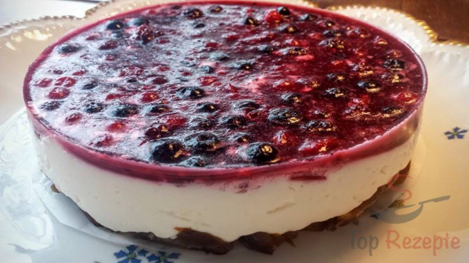 Nepečený tvarohový dort bez mouky