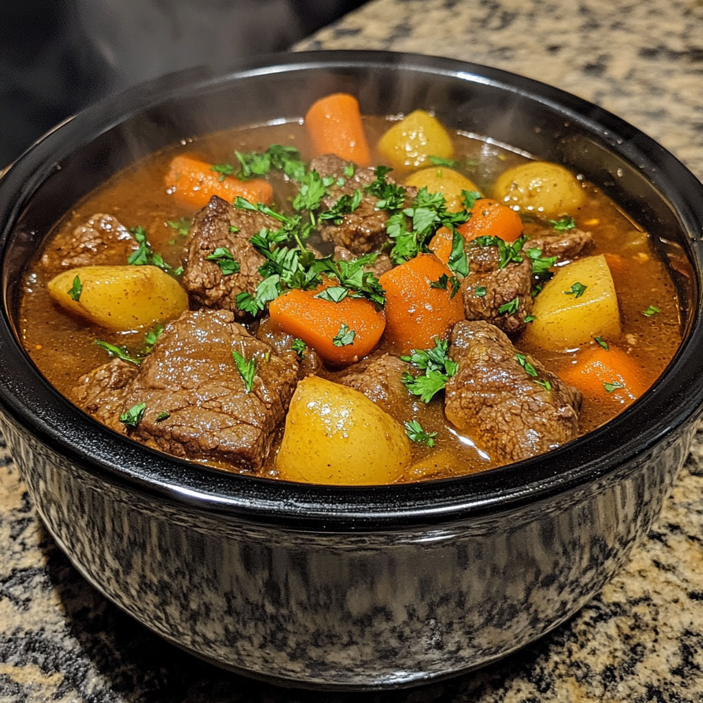 Langsame-Kocher 5-Zutaten Rindereintopf