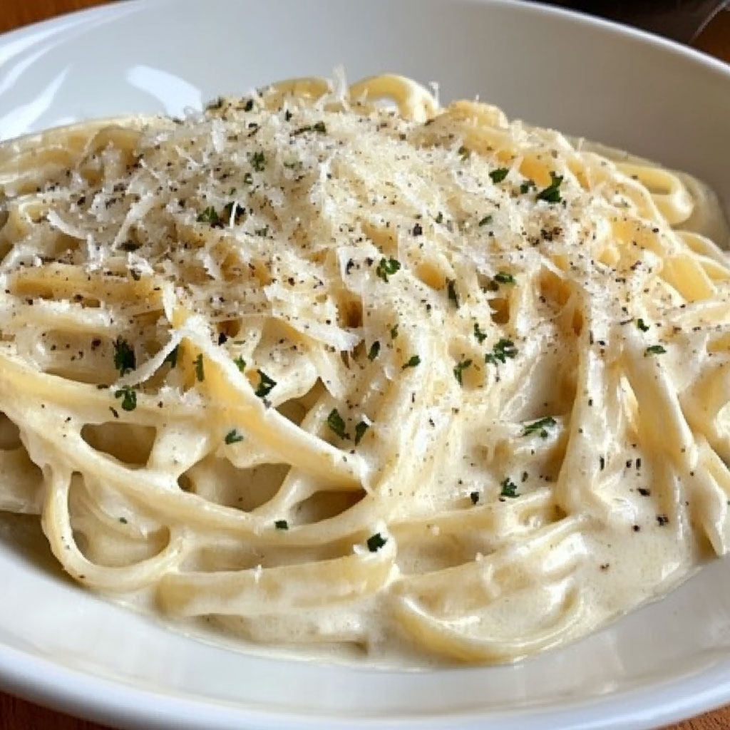 Pomalu vařící krémové Alfredo těstoviny