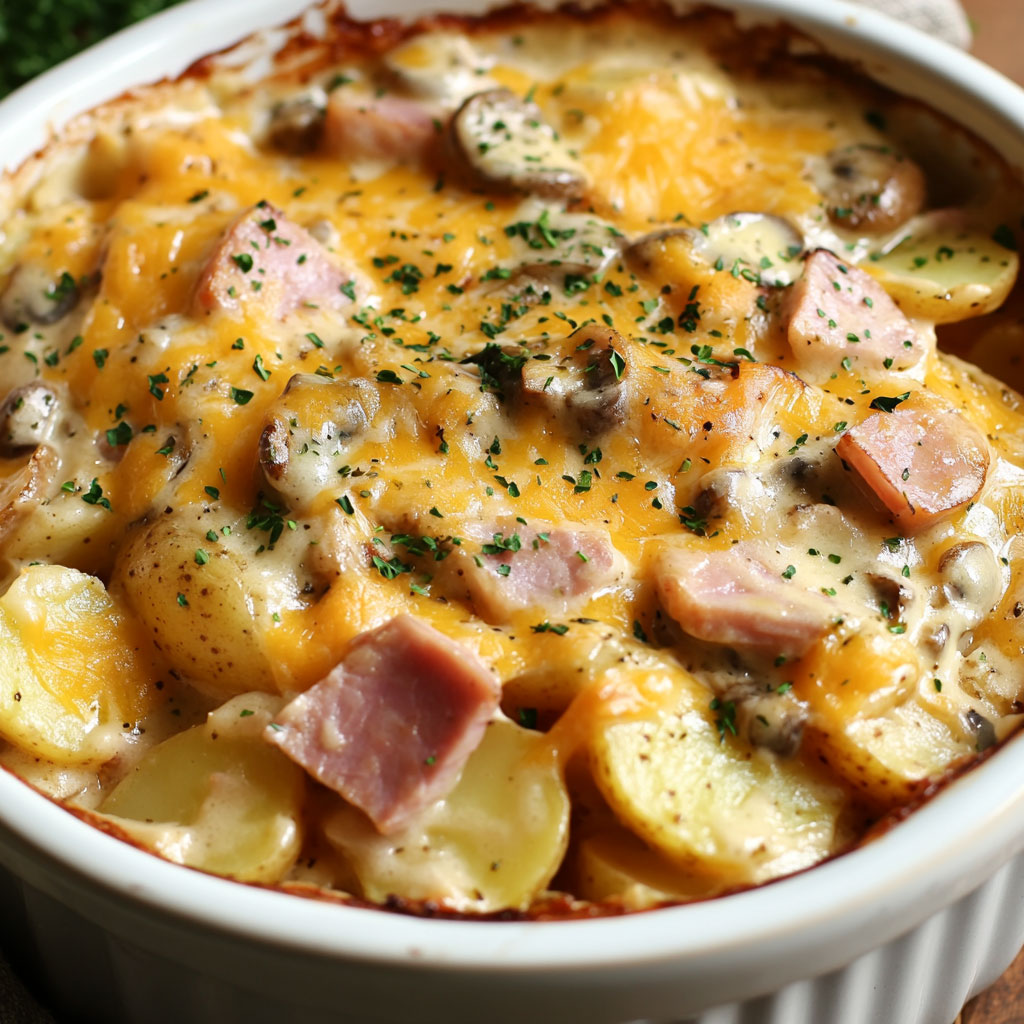 Langsam gekochter Amish-Schinken-Kartoffel-Auflauf (Slow Cooker)