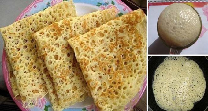 Zarte blasige Pfannkuchen