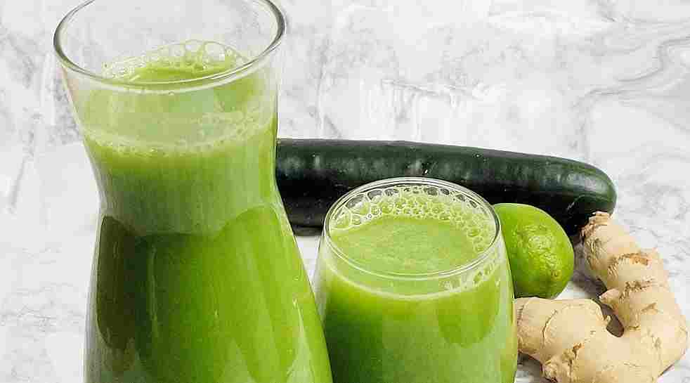 Okurka, zázvor a citronová šťáva