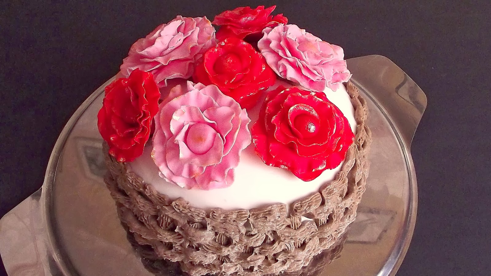 Motivová dort růžový koš