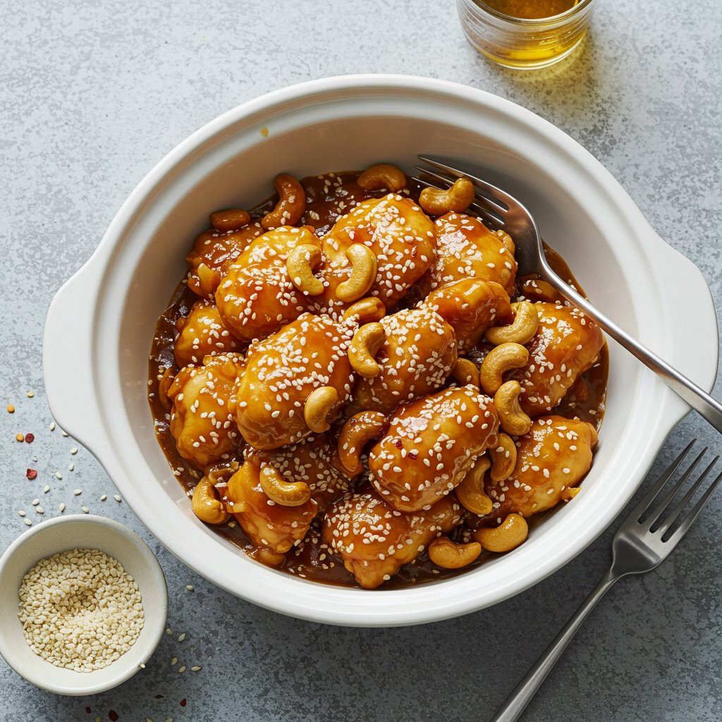 Kuřecí s kešu oříšky a sezamem z pomalého hrnce