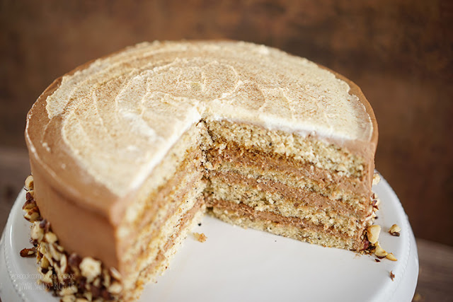 Ořechový latte macchiato dort s Nutellou