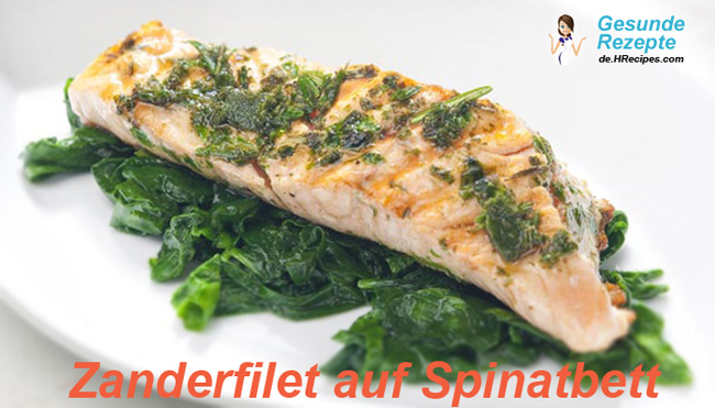 Zanderský filet na lůžku špenátu