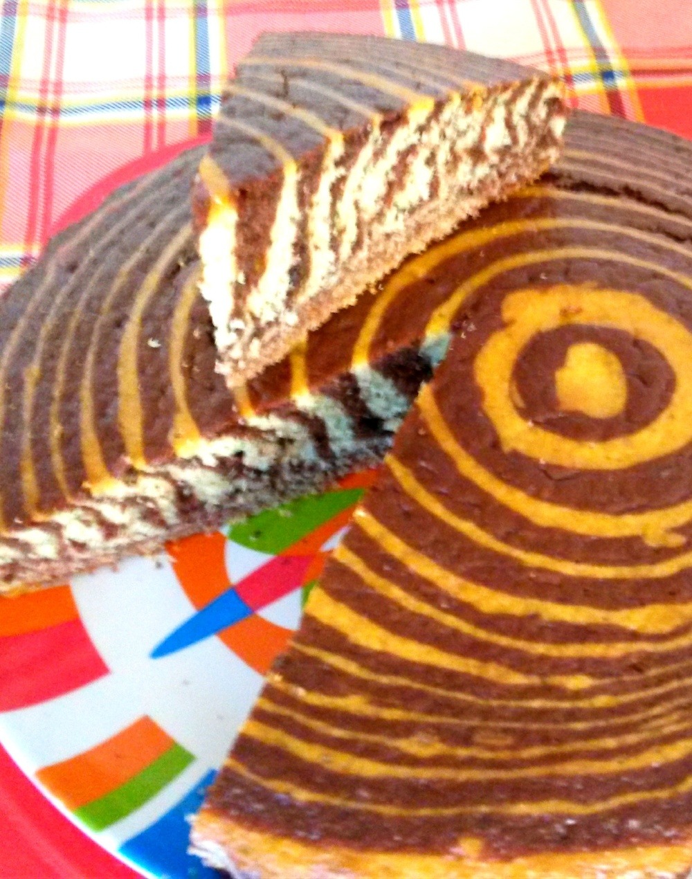 Jahodovo-zebrový dort