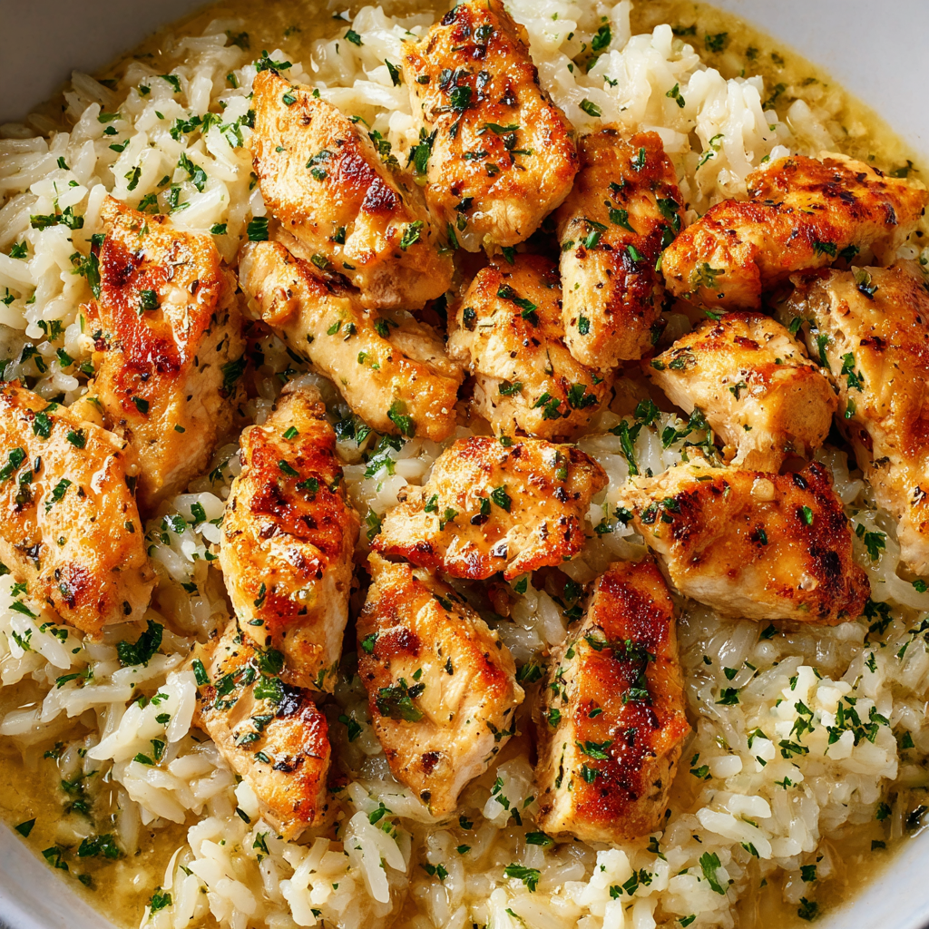 Kuřecí Scampi s česnekovo-parmezánovou rýží