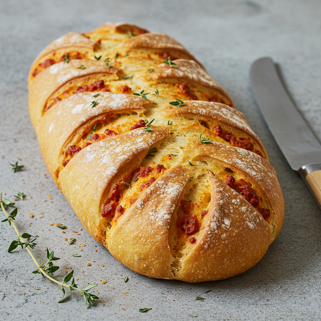 Fougasse s chorizem a tymiánem