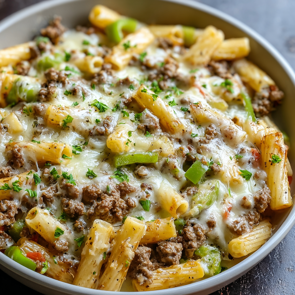 Těstoviny Philly Cheesesteak