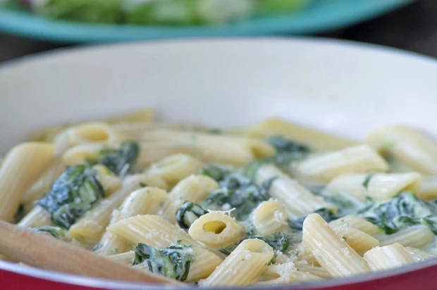 Penne se špenátovou omáčkou