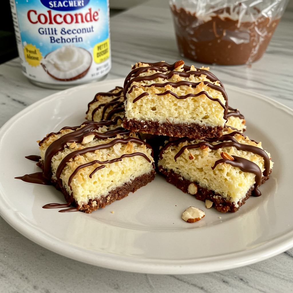 Falešné mandlové makronky Almond Joy