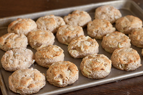 Jablkové piškotové bulky s karamelovou polevou