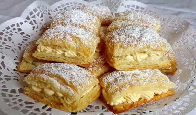 Listové řezy s krémem podle receptu