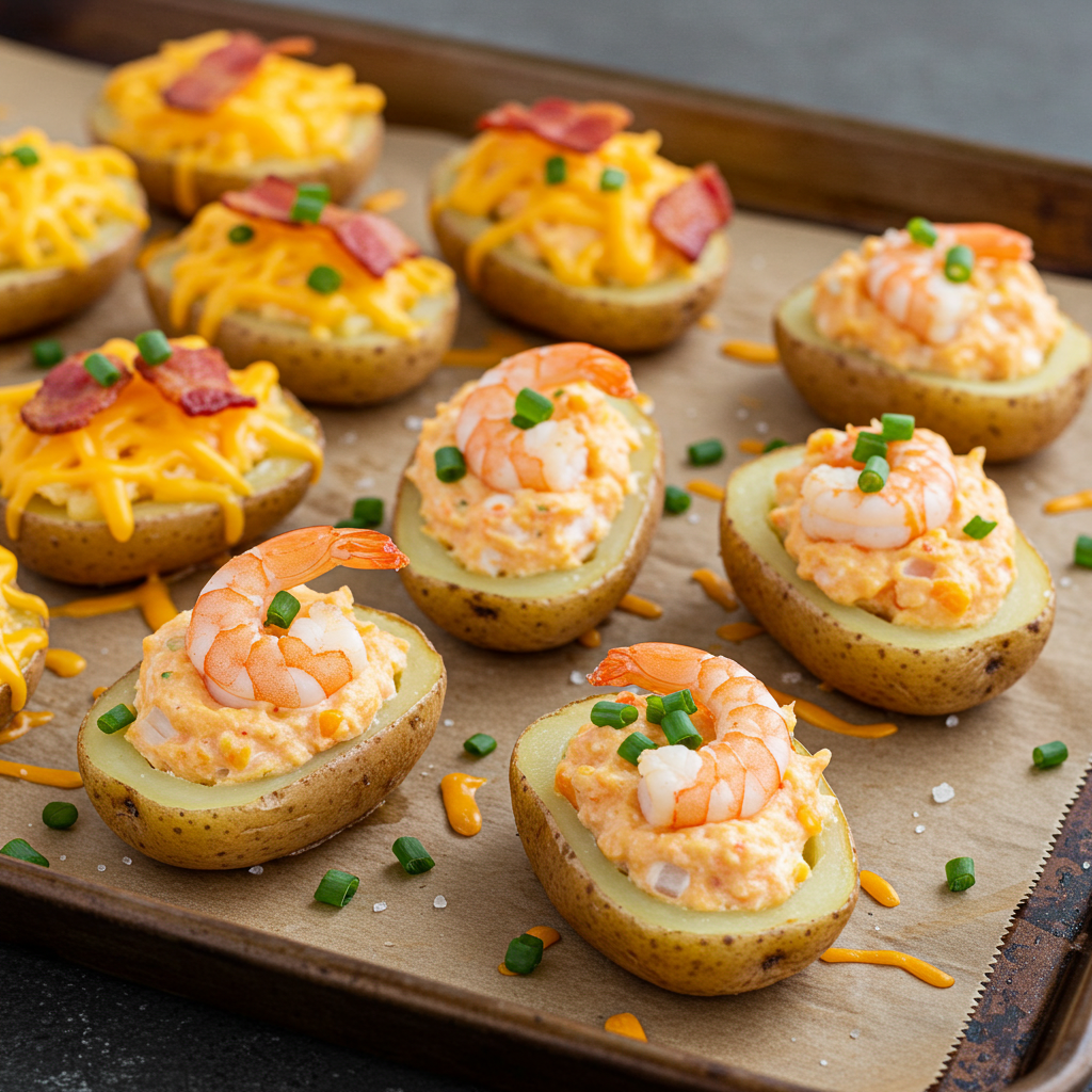 Bramborové kroužky a plněné bramborové variace