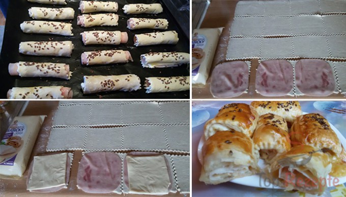 Superschnelle šunkovo-sýrové listové rolky