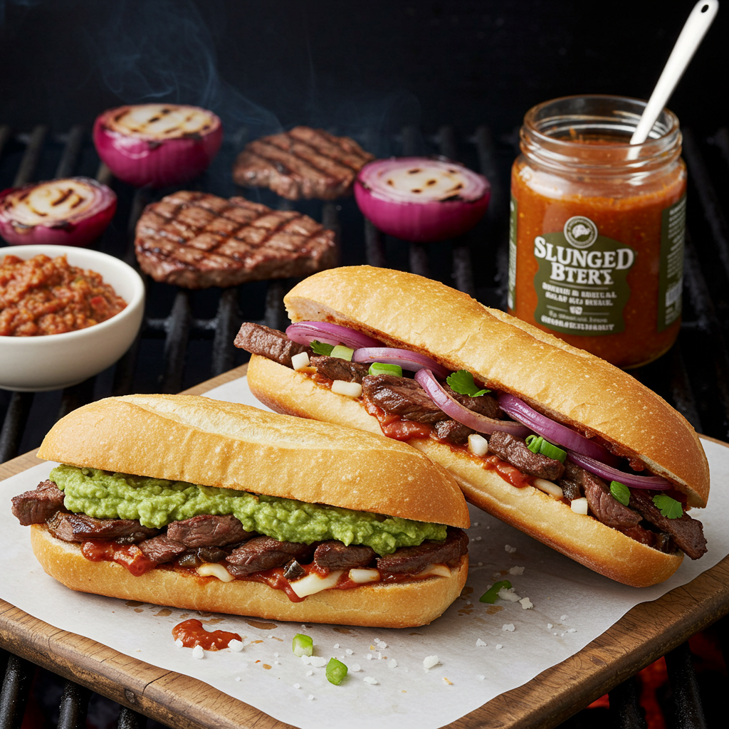 Grilované mexické skirt steak (tortas)