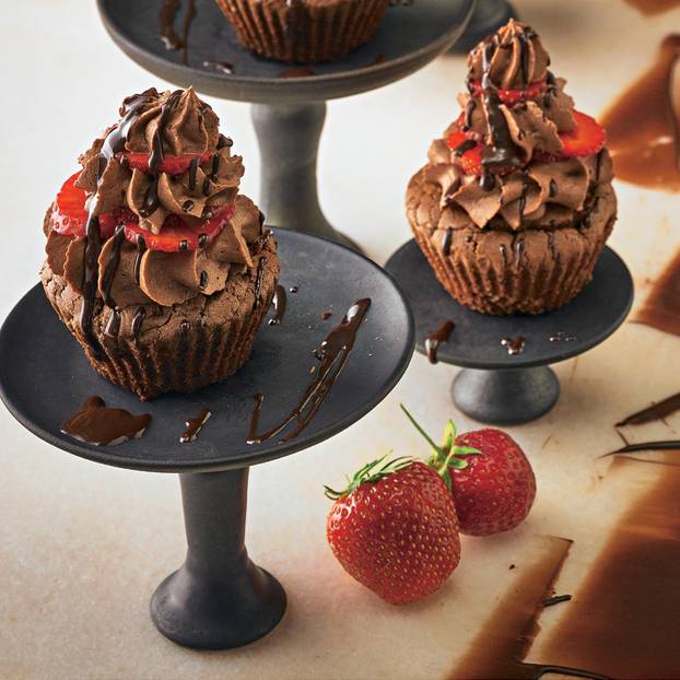 Jahodové čoko espresso muffiny