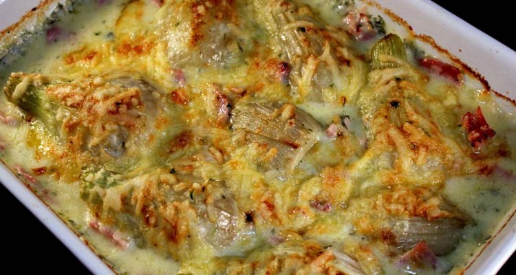 Pórkový nákyp se šunkou a sýrem Emmentál