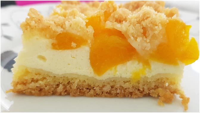 Streuselkuchen s tvarohem