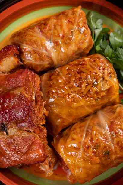 Dušené zelné závitky