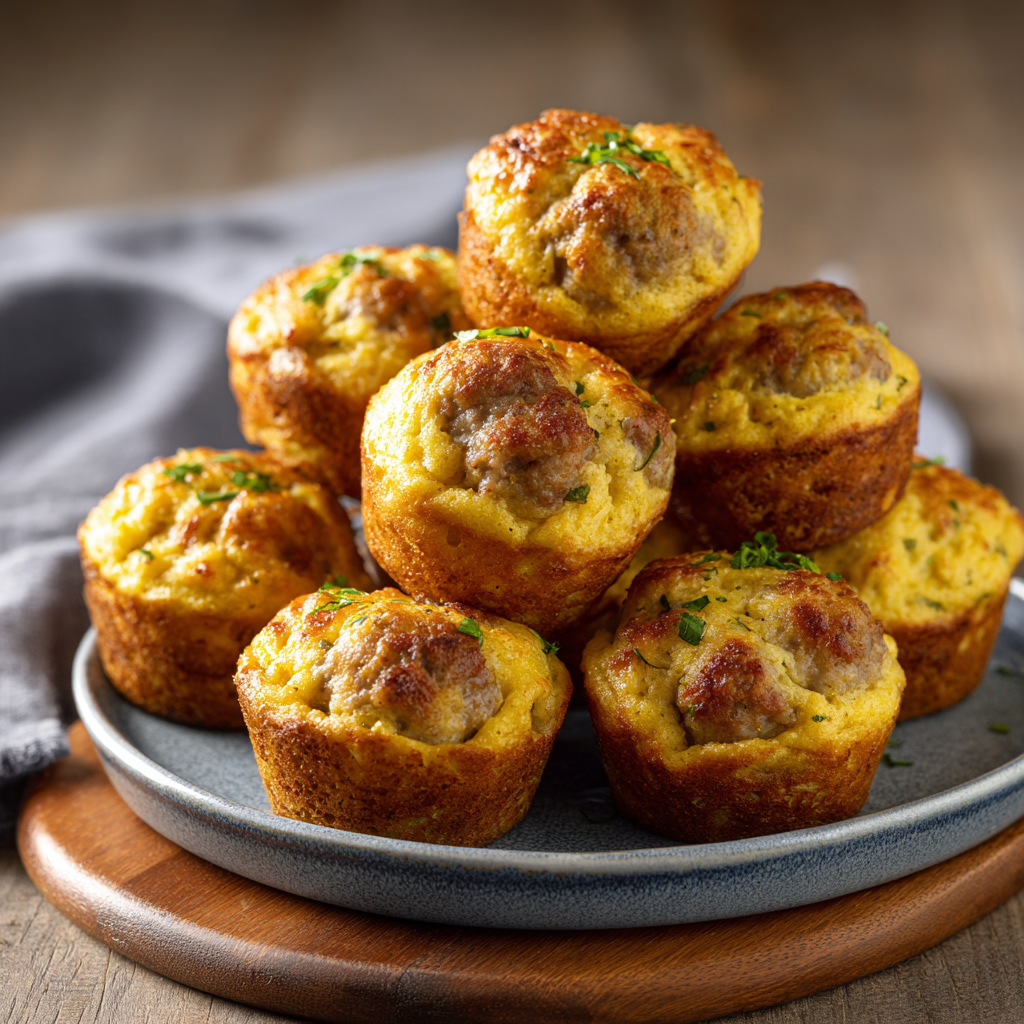 Kořeněné kukuřičné muffiny s masovou náplní