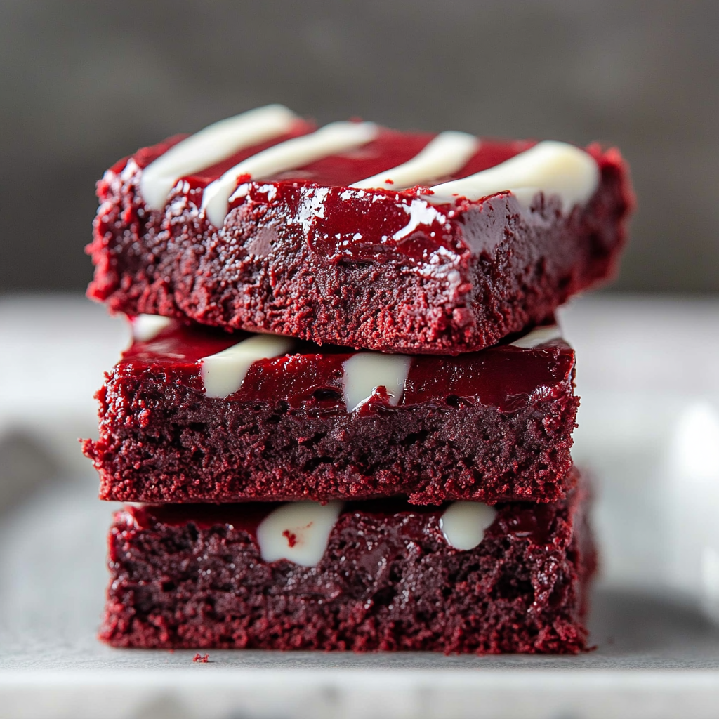 Měkké červené sametové brownies