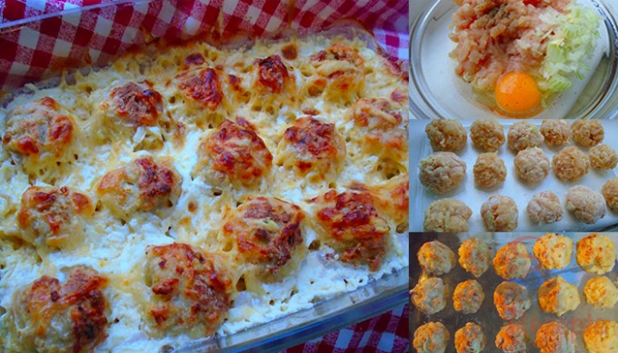 Kuřecí masové kuličky se smetanovou omáčkou