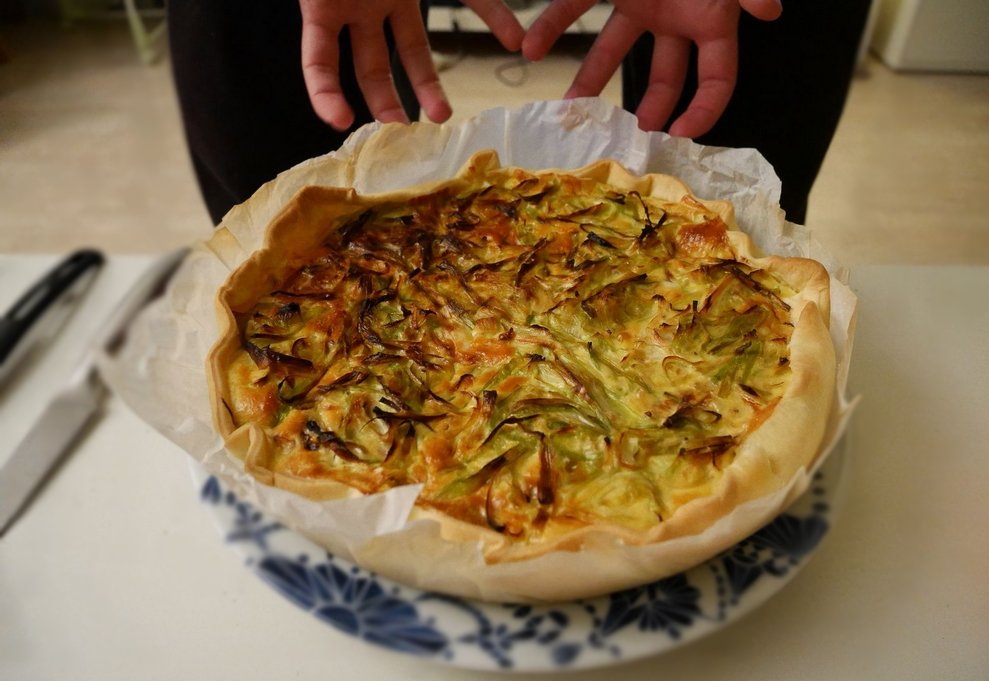 Pórkovo-cibulový koláč