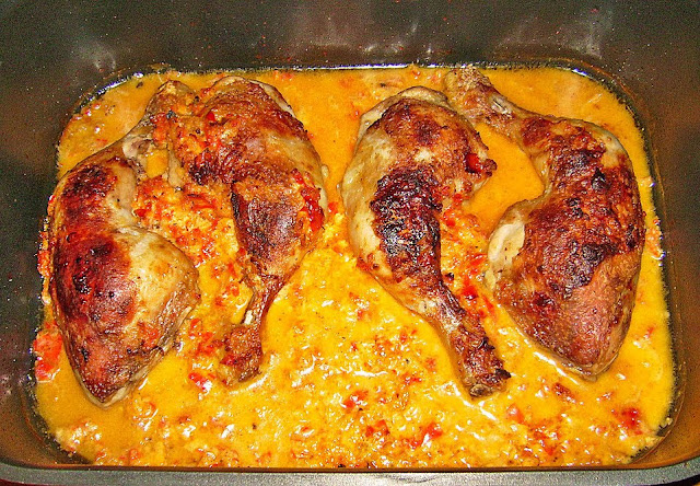 Kuřecí stehna v hořčičné smetanové omáčce