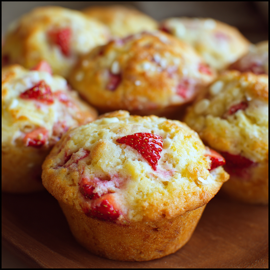 Muffiny s bílou čokoládou a jahodami 🧁🍓🍫